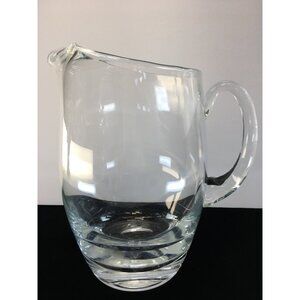 Vintage Clear Glass Water Juice Beverage Pitcher with Handle